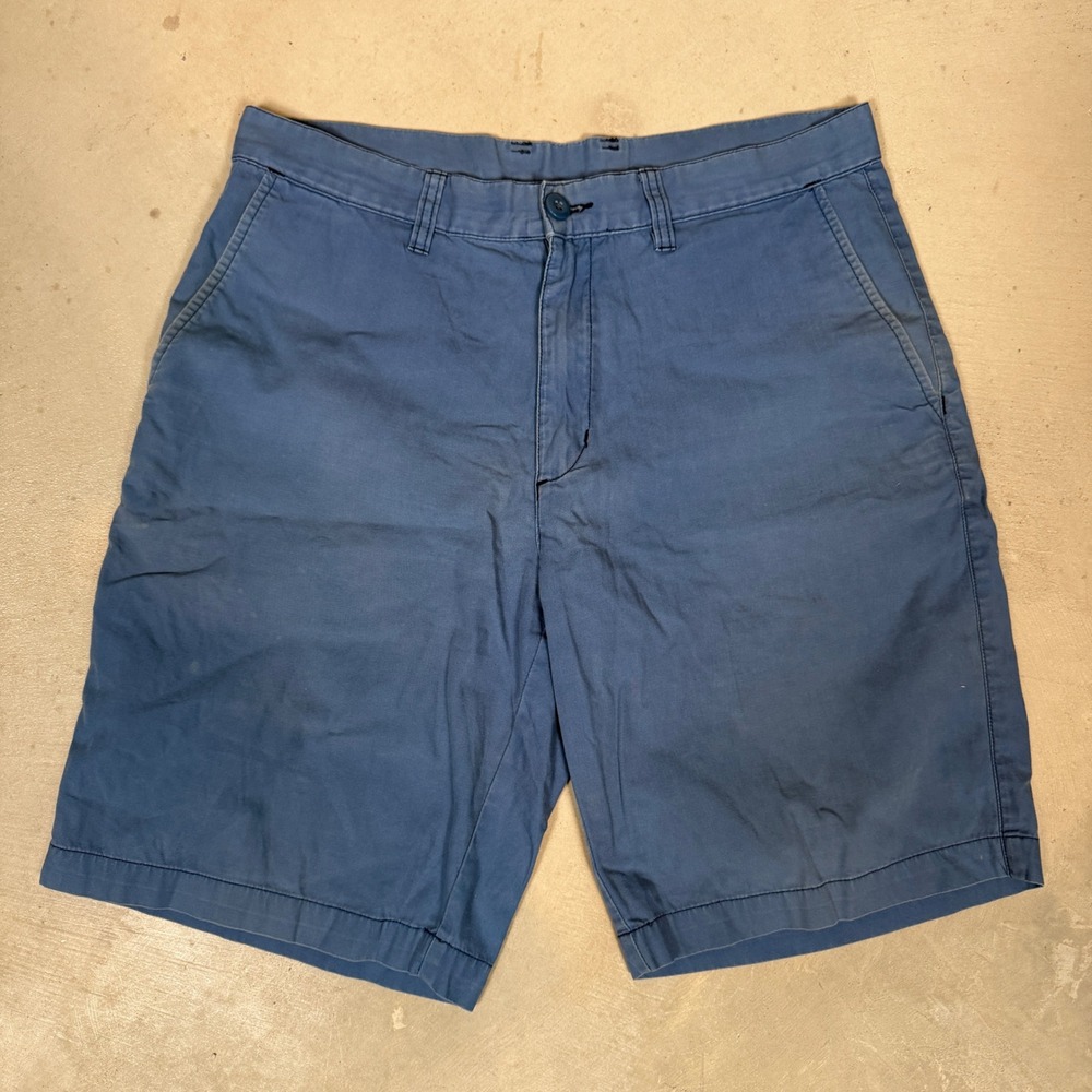 Patagonia Mens Blue Organic Cotton Chino Shorts Size 32 Flat Front Outdoor